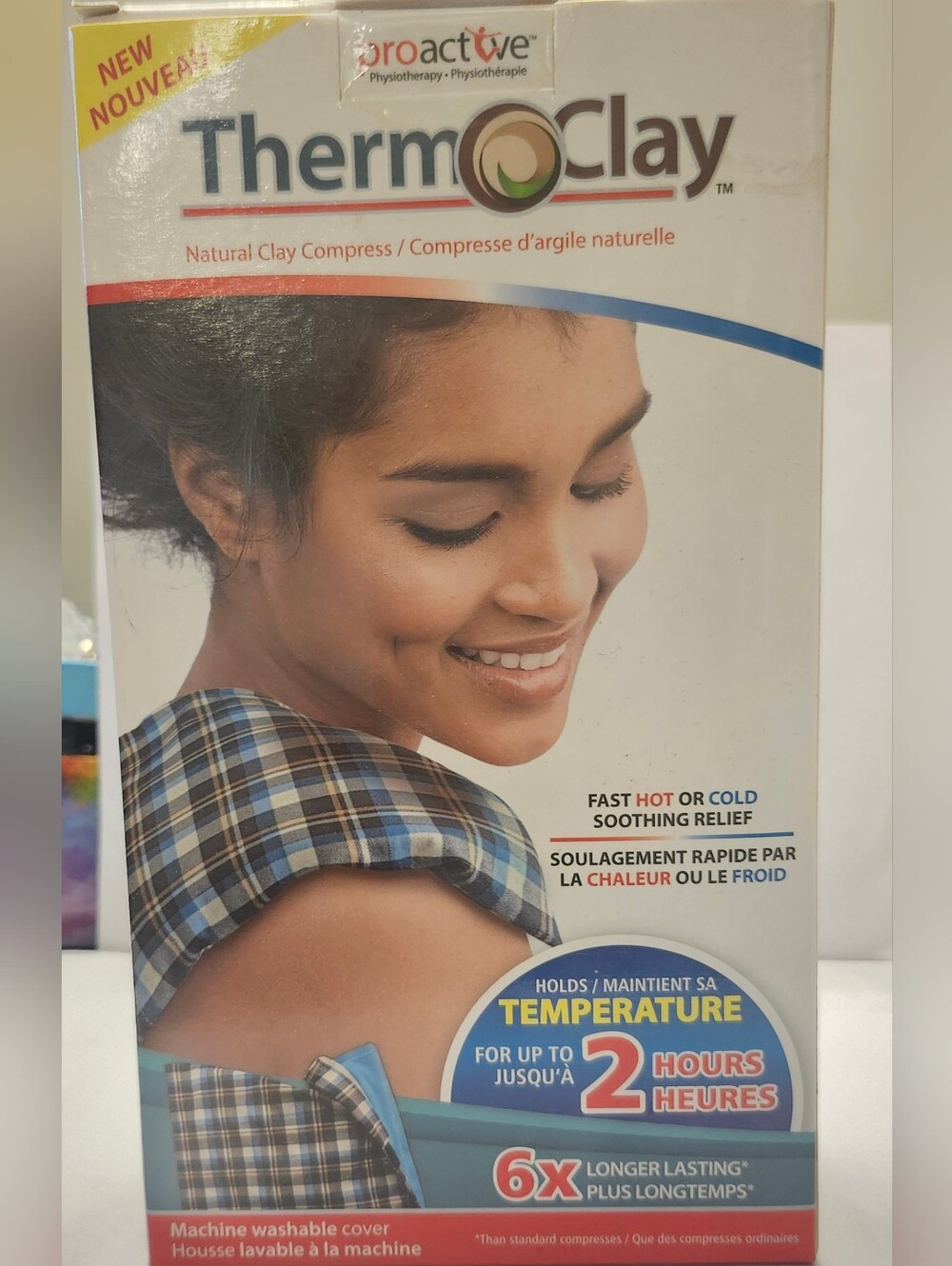 Proactive ThermOClay Plaid Shoulder Heat & Cold Compress New